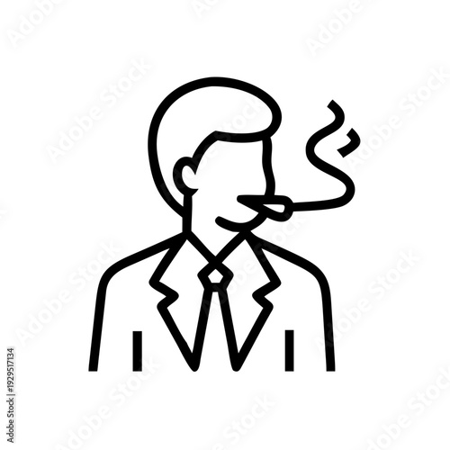 Businessman smoking a cigarette in a suit