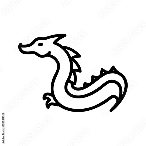 Majestic dragon in dynamic pose with sharp claws and fins