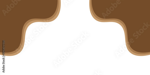 Chocolate Drip Background With Layered Caramel Border — Dessert Banner And Food Template With Copy Space