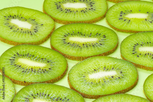 background of sliced ​​green kiwi