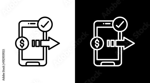 Online Banking Icon Sheet Black And White