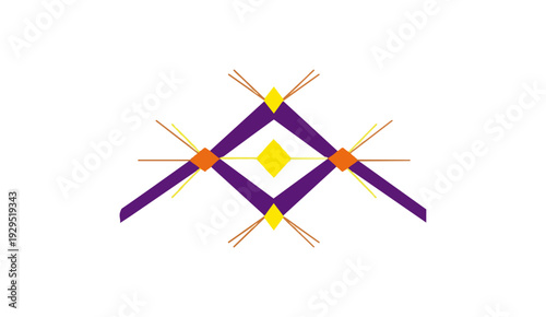 Abstract geometric design with triangle and diamond shapes on black