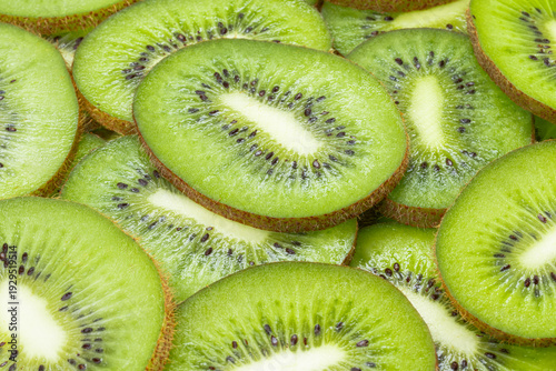 background of sliced ​​green kiwi