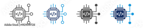embedded systems icon set with multi concept