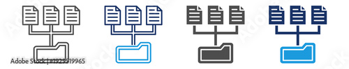 data collection icon set with multi concept