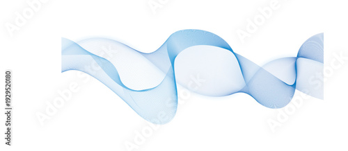 Abstract horizontal glowing blue line wave background.