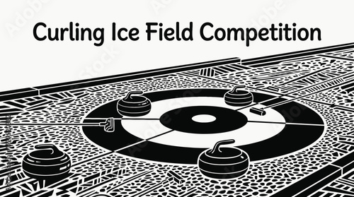 curling ice field with stones representing precision winter sport and strategic competition