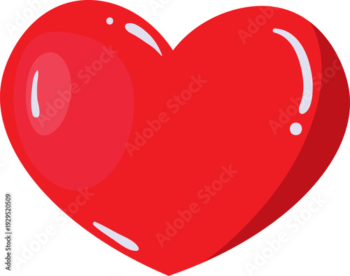 Red Heart in Hands Caring Concept Vector