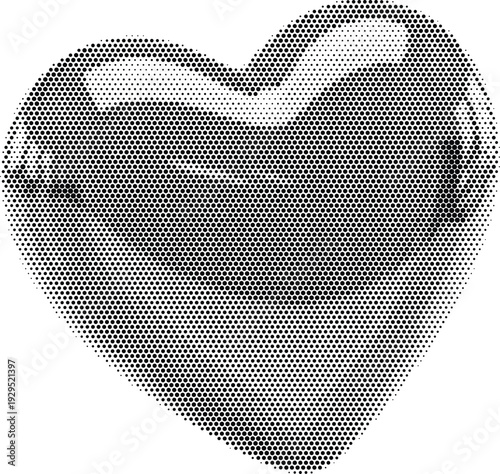 Halftone heart vector illustration isolated on white