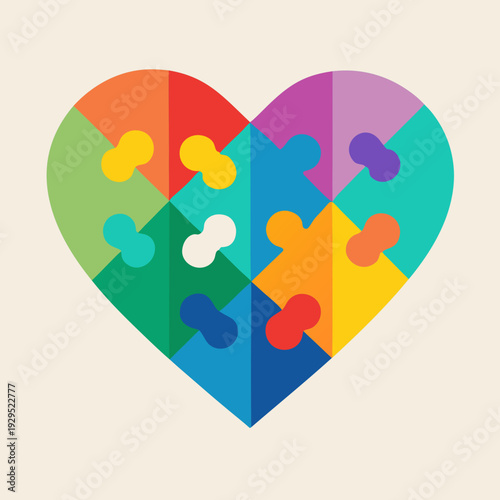 Heart of puzzle pieces symbolizing autism acceptance