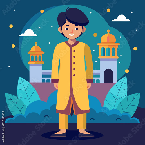 Young Indian Man in Traditional Kurta Pajama