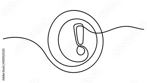 Dangerous sign line continuous drawing One line dangerous sign, Warning Sign Line Drawing Stock Illustrations, Stop Alert Attention Continuous One Line Illustration