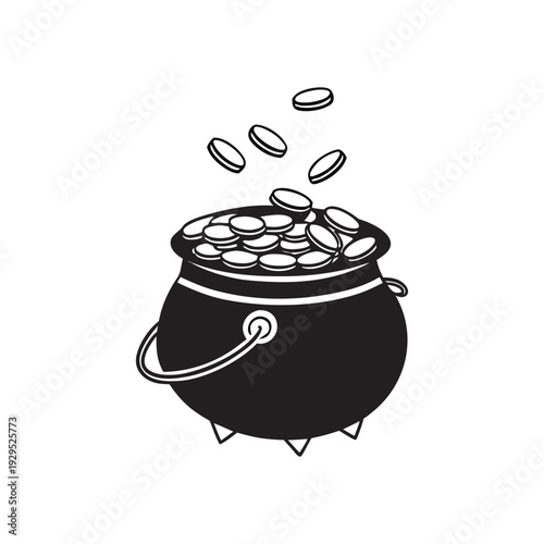 pot full of gold vector for st patrick day
