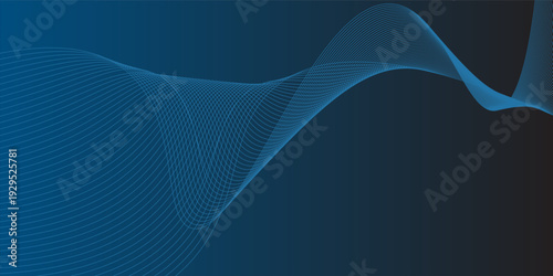 Abstract wave wireframe element background. Stylized line art wavy pattern. Curved wave line digital background.