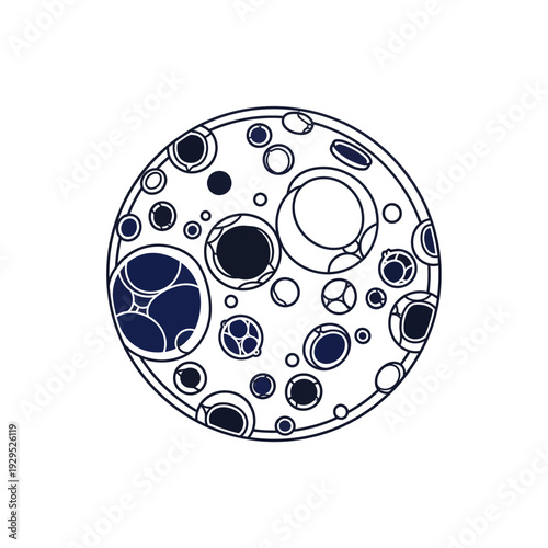 Abstract illustration of celestial bodies in space