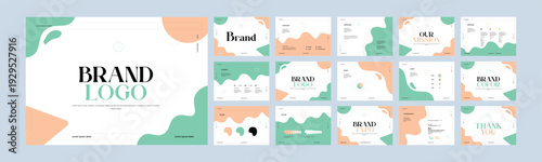 Boho style brand guideline template. Brand Identity for skincare beauty products business, Professional Brand strategy Guideline Book Layout, Creative brand guidelines layout