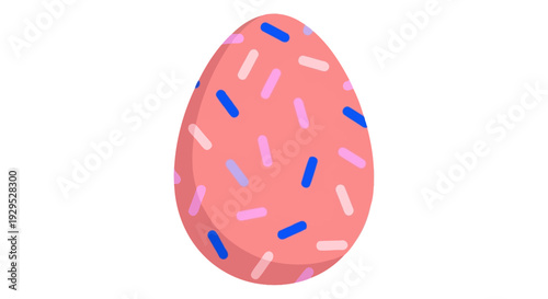 Whimsical Pink Easter Egg Decorated with Colorful Sprinkles, Festive Spring Holiday Design