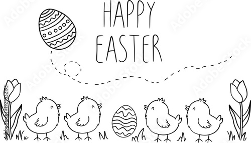 easter greeting card coloring page 