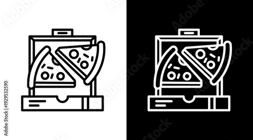 Pizza Box Icon Sheet Black And White