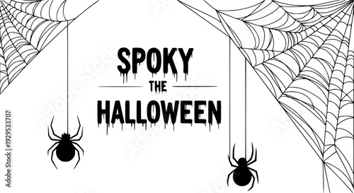 Spooky spider web graphic perfect for Halloween season decorations, party invitations