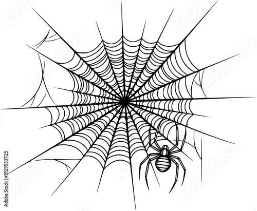 Spooky spider web graphic perfect for Halloween season decorations, party invitations