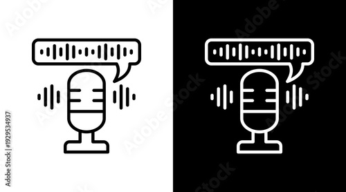 Podcasting Icon Sheet Black And White
