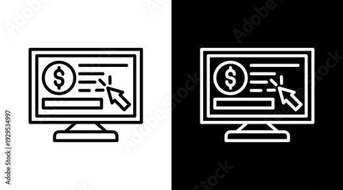 Pay Per Click Icon Sheet Black And White