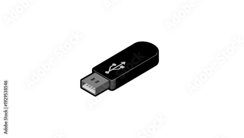 Black USB Flash Drive Data Storage Device