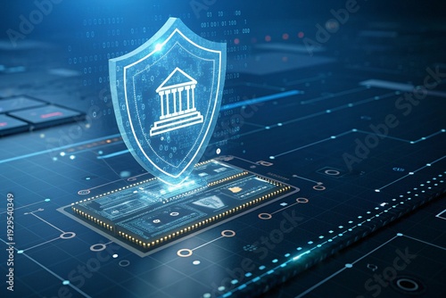 AI that protects financial data, secure digital banking system, cybersecurity financial protection concept