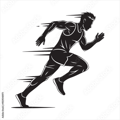 silhouette of a young woman running