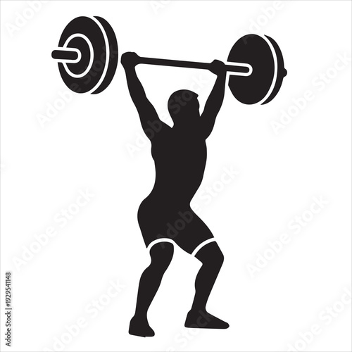 silhouette of a man lifting weights