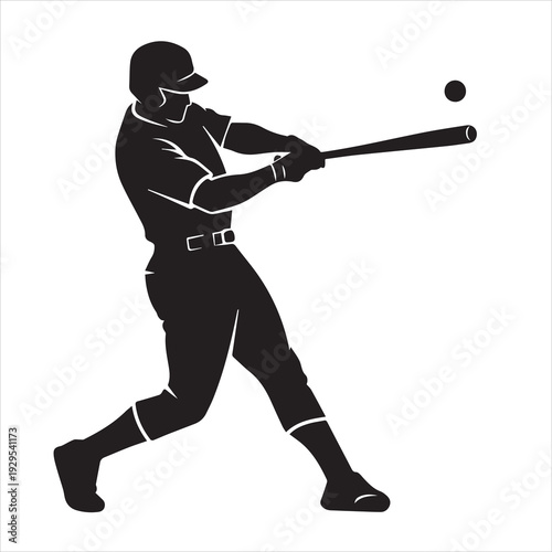 baseball player silhouette vector