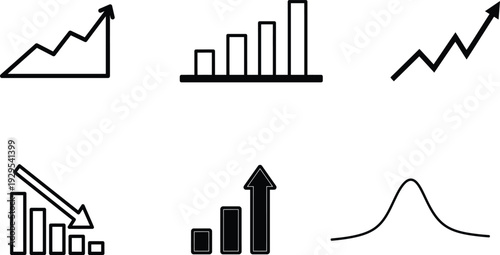collection of business and chart icons for infographics and presentations