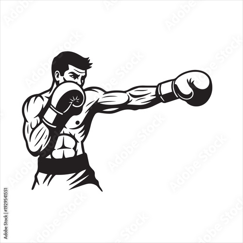 the silhouette of a boxer