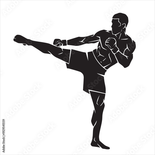 the silhouette of a boxer