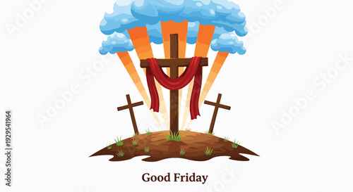 Good Friday Crosses and Dramatic Rays of Light