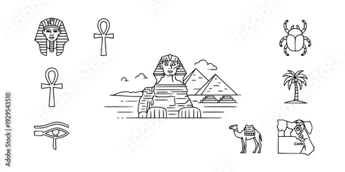 Great Sphinx Iconic Egypt Landmark Silhouette