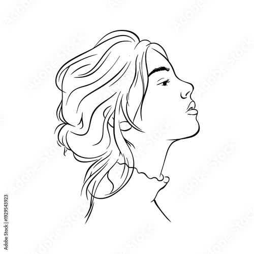 Minimalist line art vector illustrations of diverse women profiles with various hairstyles. Elegant female silhouettes for International Woman Day, beauty, empowerment, and hair care branding