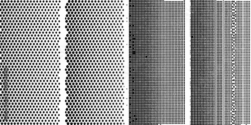 Halftone patterns demonstrating varying dot densities and gradient effects