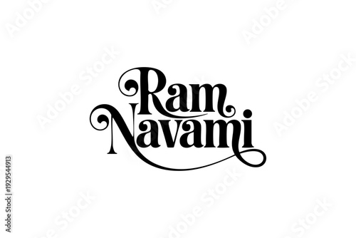 Happy Ram Navami Decorative Script Typography with Arrow Element