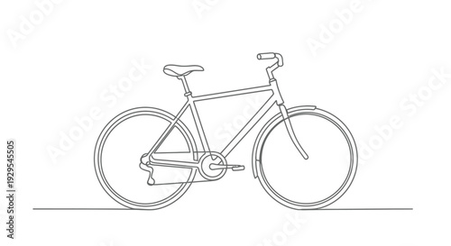 Simple one-line drawing of a bicycle on a plain background