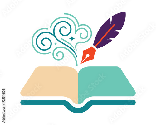 Creative Storytelling Concept – Literary Content Creation, Publishing and Writing Inspiration Vector Illustration