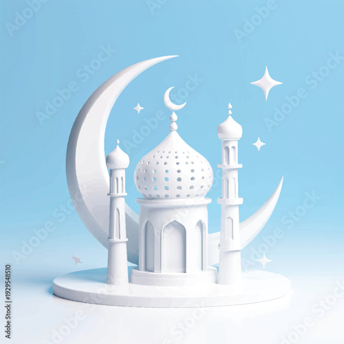 Islamic calligraphy of a mosque and Eid celebration featuring a majestic dome and minaret silhouette against a travel landmark sky inspired by Kazan and Taj Mahal architecture