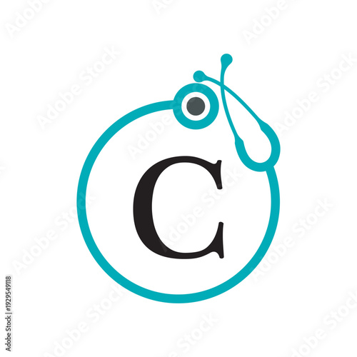 Initial Medical Logo combine with letter C vector template