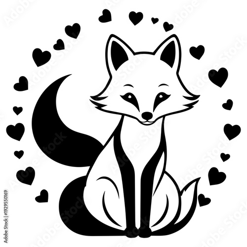 The foxy sweetheart a harmonious fusion of clever wildlife silhouettes and tender heart-shaped frames