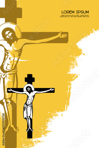 Wallpaper Mural Religious vintage poster template Good Friday. Christian illustration in Byzantine style Torontodigital.ca