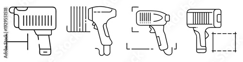 Linear representation showing different designs of non contact temperature infrared thermometer