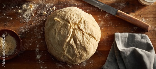 Wallpaper Mural Raw dough with scoring blade making a clean cut on top Torontodigital.ca