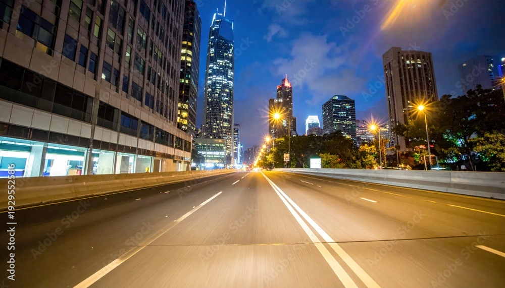 Fototapeta premium City Street at Night with Motion Blur.