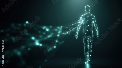 Wallpaper Mural Abstract graphic background with glowing demographic nodes and blue data filaments Torontodigital.ca